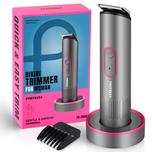 PRITECH Bikini Trimmer for Women-Painless Electric Razor for Sensitive Skin with Recharge Dock, Waterproof Wet & Dry