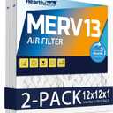 12121 MERV 13 Furnace Air Filters - HVAC/Furnace AC Filter Replacement (Actual Size 11.75x11.75x0.75) - Pleated Dust Defense Air Conditioner Filters for Home Office (2 Pack)