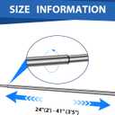 Threehoney Expandable Closet Rod for Wire Shelf Hanging Clothes Adjustable Heavy Duty Closet Hanging Rod Extender Heavy Duty Hanger Bar Metal Poles for Wardrobes Hanger, 1 Pack (24-41 Inch,Silver)