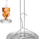 Stainless Steel Turkey Fryer Stand Kit,Turkey Chicken Fryer Stand and Hanger Set,suitable for outdoor turkey deep fryers,Turkey Fryer Grill Stainless Steel Accessories With Drip Pan