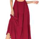 Womens Summer Dresses 2026 Red Short Sleeve Square Neck Ruffle Tiered Cutout A Line Flowy Elegant Trendy Brunch Long Beach Vacation Maxi Dress M