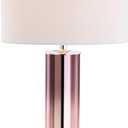 JONATHAN Y JYL1069B Edward 27" Glass/Crystal LED Table Lamp Contemporary Transitional Bedside Desk Nightstand Lamp for Bedroom Living Room Office College Bookcase LED Bulb Included, Pink