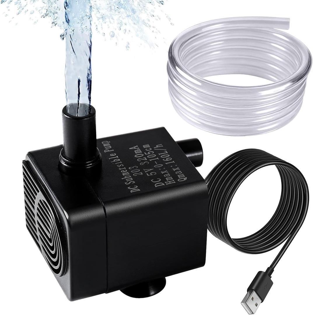 Automatic Small Sewage Pump with Water Sensor, 3 Feet High Lift and 100 GPH, Mini Condensate Pump, Mini Automatic Water Pump, Suitable for Pet Water Fountains, Dehumidifiers, Auto On/off (Black)