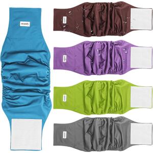 Vecomfy Dog Belly Bands for Male Dogs Diapers(5 Pack),Premium Washable Reusable Small Dog Belly Wrap Leakproof Puppy Diapers,XS