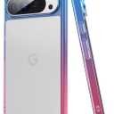 Compatible with Google Pixel 10 Pro XL Case, Clear Cute Gradient Slim Phone Cover Reinforced TPU Bumper Hard PC Back Shockproof Protective Case 6.8 inch 2025 (Blue Pink)