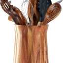 360 with Rotating Extra Large Cooking Utensil Holder,Wood Utensil Holder, 7.6" Kitchen Holder for Countertop Farmhouse Decor
