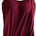 Womens Modal Built-in Bra Padded Camisole Yoga Tanks Tops (6-8, Sp-burgundy)