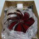 Wind Spinners Outdoor - Red Metal Windmill with Stake for Yard and Garden, Kinetic Wind Sculptures & Spinners, Gift Decor Ideas for Garden Lovers (12" W x 70" H) (A-crimson Petal)