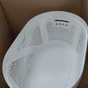 Mind Reader 40L Ventilated Laundry Baskets, Lightweight Clothes Hamper with Cutout Handles for Bathrooms and Closets, Plastic, Set of 2, White