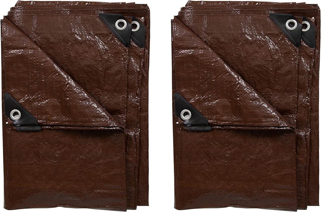 Stansport Light-Duty Rip-Stop Tarp 16' x 20' - Brown - 2 Pack