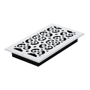 Decor Grates S612W-WH Scroll Collection Wall/Ceiling Register, 6x12 Inches, White