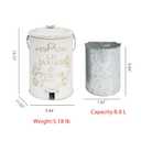 Rustic Metal Trash Can with Lid and Pedal Farmhouse Step-On Garbage Can Vintage Distressed Design Recycling Waste Bin with Removable Inner Bucket & Wooden Handle for Home Yard Kitchen Bathroom 8 Liter