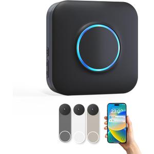WIFI Wireless Doorbell Chime Compatible with Ring, Nest, Blink | 32 Ringtone 4 Volume with LED Flash Alert Smart Indoor Doorbell Receiver for Home Security/Business/Hearing Impaired (1 Pack)