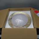 Dimmable Mid Century Modern Ceiling Light,5CCT LED White and Gold Semi Flush Mount Ceiling Lighting, for Kitchen Bedroom Hallway Bathroom 2700K-6000K 15.75 in