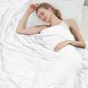 White Weighted Blanket for Adults 15lbs, 48"x72", Twin Full Size Cooling Heavy Throw Blanket for 120-160lbs, Microfiber Soft Thick Big Blankets Weighted Comforter Gift for Sleeping