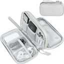 FYY Travel Electronic Cable Organizer Bag, Pouch Electronic Accessories Carry Case Portable Waterproof Double Layers Storage Bag for Cable, Cord, Charger, Phone, Earphone, Medium Size, Grey