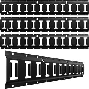 UMIRO 2ft E Track Tie Down Rail Kit (4 Pack) for Garages, Vans, Trailers, Motorcycle Tie Downs, ATV Mountings - Black Coated Steel - Secure Cargo & Heavy Loads Up to 4,500 lbs (2FT)