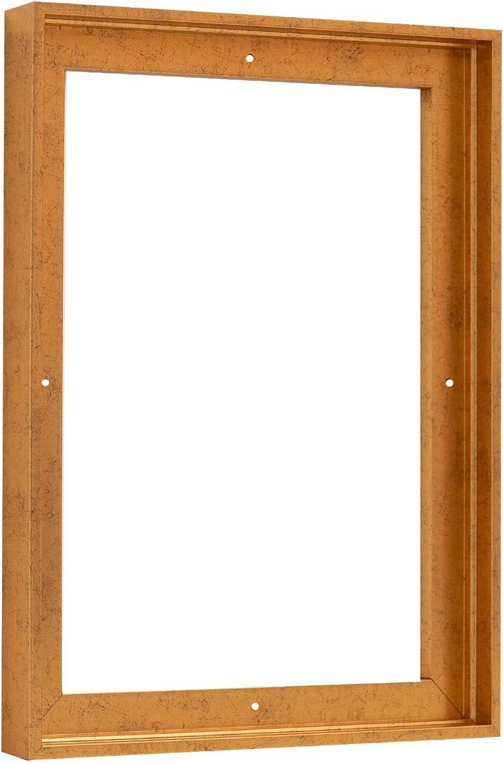 Pixy Canvas Floater Frame 16x20 for 3/4 (0.75) inch Deep Canvas Paintings/Canvas Prints/Wood Canvas Panels/Wall Art/Wall Decor/Home Decor/Artwork (Rustic Gold, 16 x 20 inch, Portrait)