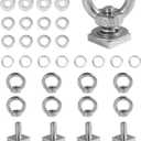 T Track Mount Tie Down Anchor for Roof Rack, M8 Heavy Duty Ring Shaped Eye Bolt, Stainless Steel T Bolt Eye Nut Tie Down Rings for Holding Bungee Cord, Ropes, Hooks