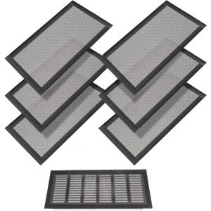 Shappy Magnetic Floor Vent Covers Air Vent Screen Register Trap Magnetic Floor Register Mesh Covers Rectangle PVC Mesh Cover for Wall Ceiling Floors Catch Debris Hair Insect (8 x 15.5 Inch,Black) Pack Of 5