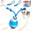 Interactive Dog Ball Toy,Interactive Dog Toys for small dogs,Peppy Pet Ball for Dogs,Motion Activate Rolling Dog Toy with Birdsong Squeaky Chewable Rope Tiny Fetch Dog Toys to Keep them Busy(Blue)