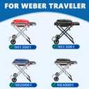 SafBbcue Cast Iron Cooking Griddle for Weber Traveler Portable Series Gas Grill, Griddle Plate for Weber 9010001 9011701 9013001 9020001 9030001 Traveler Portable Grill, Griddle with Carry Bag