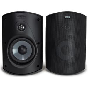 Polk Audio Atrium 5 Outdoor Speakers with Powerful Bass (Pair, Black), All-Weather Durability, Broad Sound Coverage, Speed-Lock Mounting System