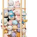 Stuffed Animal Storage & Organizer, Wooden Cute Zoo Toy Holder for Toddler Rooms, Playrooms & Bedrooms (Natural)