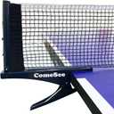 Kioos Collapsible Table Tennis Net Professional Steel Pingpong Net Clip Grip Mesh Training Competition Portable Tension Adjustable Post (Navy)