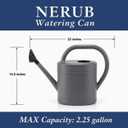 NERUB 2 Gallon Watering Can for Outdoor Plants, Large Garden Watering Can with Long Spout and Removable Stainless Steel Sprinkler Head, Plastic Water Can for Patio, Greenhouse and Flowers