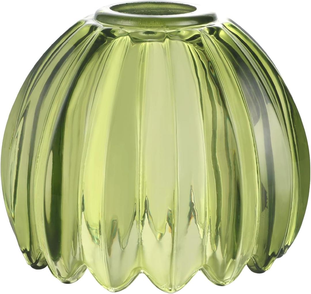 Tulip Lamp Shades Replacement, 5" Dia. * 4.25" H Green Glass Sconce Shade Heavy and Thick for Wall Sconces Pendant Lights Ceiling Lights Chandelier, 1 Pack