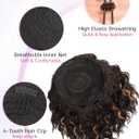 Isaic Ponytail Extension,8 Inch curly ponytail hair extensions, Short synthetic Drawstring Ponytail for Black Women(H4/27B#)