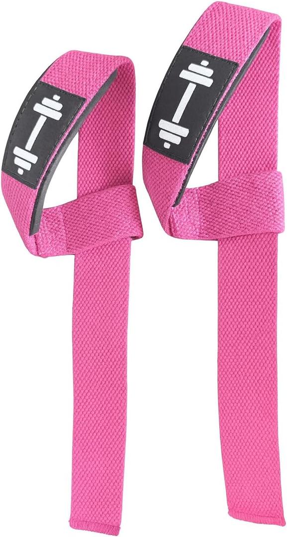 Professional Weight Lifting Straps for Bodybuilding, Powerlifting, Strength Training, Gym Workout (Pink)