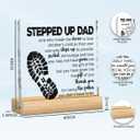 2 x Gifts for Stepped Up Dad from Daughter Son, Christmas Gifts for Bonus Dad Father, Best Fathers Day Birthday Valentines Gift for Stepdad Acrylic Decor 4 x 4 inches