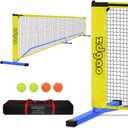 Zdgao Pickleball Net for Driveway with 22FT Regulation Size Pickleball Net, 4 Outdoor Pickleballs and Carry Bag, Weather Resistance Strong Steel Frame (Blue)