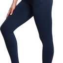 THE GYM PEOPLE Tummy Control Workout Leggings with Pockets High Waist Athletic Yoga Pants for Women Running, Fitness (Medium, Navy Blue)