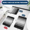 OLANLY Luxury Toilet Rugs U-Shaped 24x20, Extra Soft and Absorbent Microfiber Bathroom Rugs, Non-Slip Plush Shaggy Bath Mat, Machine Wash Dry, Contour Bathroom Mats for Toilet Base, Black