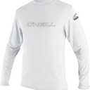 O'Neill Wetsuits Men's O'Neill Basic Skins UPF 50+ Long Sleeve Sun Shirt (Medium, White)