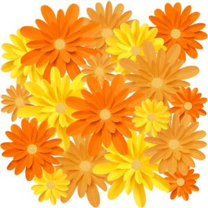 MotiMind 18 Pcs Paper Flowers Decorations for Wall DIY Paper Flower Bulletin Board 3D Fiesta Paper Floral Backdrop Decoration for Photo Backdrop Classroom Back to School Party (Orange Series)
