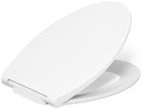 KOHLER K-30781-0 Willow Quiet-Close Elongated Toilet Seat, Grip-Tight Bumpers, White, Quick Release