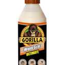 Gorilla Ultimate Waterproof Wood Glue, Natural Wood Color, 18 Ounce (Pack of 1) - Waterproof for Indoor or Outdoor Projects and Repairs