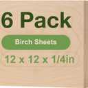ROBOTIME 6-Pack 6mm Birch Plywood for Laser Cutting -12 x 12 x 1/4 Inch - Laser Engraving Blanks