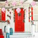 Vercraft 8 Pcs Assorted 16'' Giant Candy Cane Ornaments Pastel Pink and White Large Lollipop Decoration 4 Mixed Sizes Lollipop Christmas Decoration Candy Cane Ornaments for Christmas Tree Home Decor