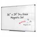 TOWON Magnetic Dry Erase Whiteboard 48x36 in, 4x3 ft, Silver Aluminum