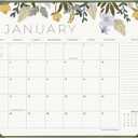 Desk Calendar 2026 with Desktop Mat, Cabbrix Large Desk Pad Calendar 22 x 17 Inch Runs From January 2026 to June 2027, Floral Design Calendar 2026 for Home School and Office (Green)
