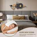 Elegant Housewarming Gift: 39x19 Inches Modern Large Wall Clocks for Living Room Decor, Silent Non-Ticking Battery Operated Decorative Analog Clock for Bedroom, Office, Kitchen, Entryway