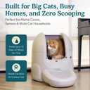 Petcove PurrTek Automatic Litter Box Self Cleaning 5GHz Wi-Fi, Odor Control Quiet Operation with App Sealed Waste Bin, Advanced Safety Sensors, Auto Smart Self Cleaning Cat Litter Box for Multiple Cats, Size: Extra Large