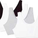 Fruit of the Loom Women's Built Up Tank Style Sports Bra Value Pack (36, Black/Wht/Wht/Heather Grey)