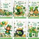 Breling Set of 6 St. Patrick's Day Kitchen Towels Shamrock Green Dish Towel Bathroom Decorative Cloths for Irish Decoration Kitchen Bathroom Home Cooking Housewarming Gifts, 14 x 21 Inch