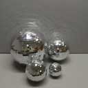 4 pack Large Disco Ball Silver Hanging Disco Balls Reflective Mirror Ball Ornament for Party Holiday Wedding Dance and Music Festivals Decor Club Stage Props (12 Inch, 8 Inch, 6 Inch, 4 Inch)
